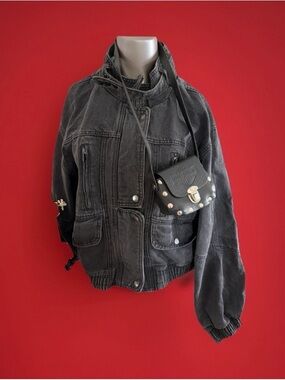 Black Casual Utility Jacket - unisexfashion nova 3XL handbag not included